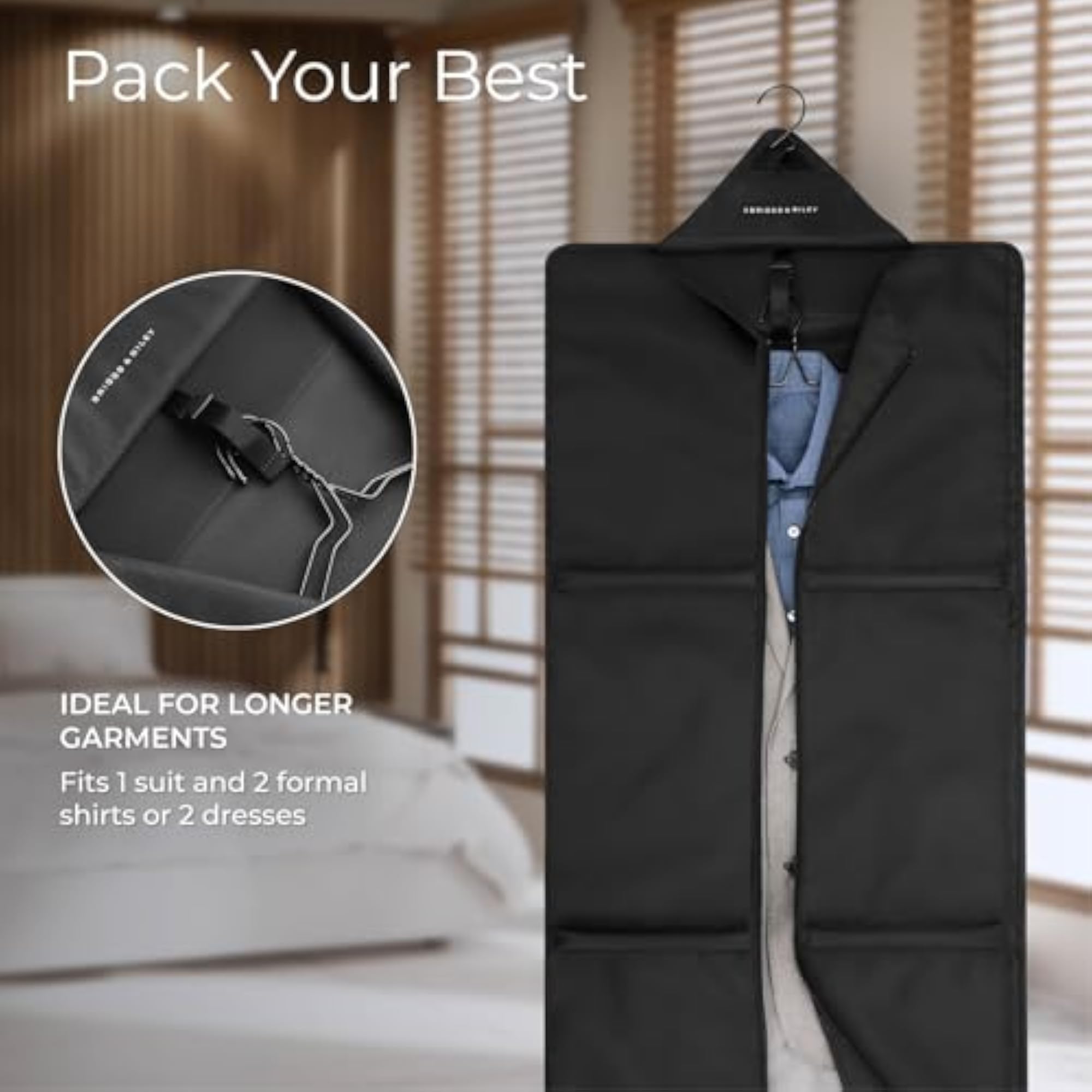 Baseline Black Garment Bag, Check In Sleeve